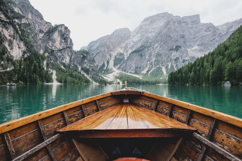 Family holiday by a lake with mountains