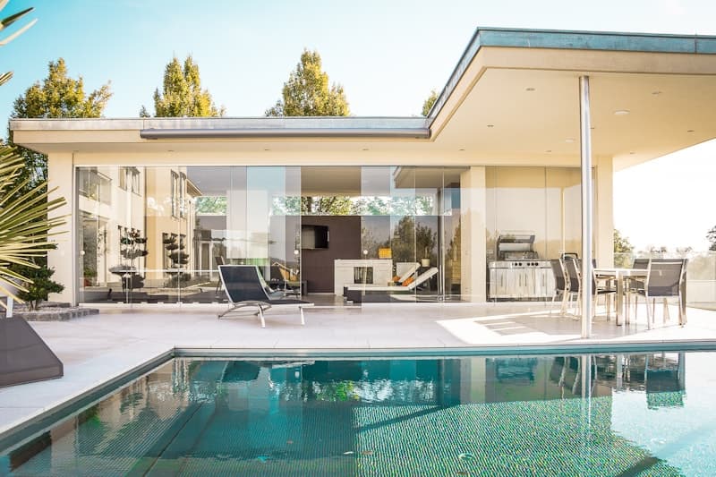 Beautiful modern holiday home at dusk